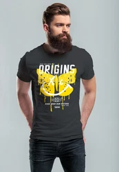 Neverless Print-Shirt Herren T-Shirt Aufdruck Schmetterling Butterfly Make Your Own History Lila/Dunkelgrau/Gelb/Orange