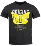 Neverless Print-Shirt Herren T-Shirt Aufdruck Schmetterling Butterfly Make Your Own History Lila/Dunkelgrau/Gelb/Orange