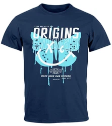Neverless Print-Shirt Herren T-Shirt Aufdruck Schmetterling Butterfly Make Your Own History Dunkelblau