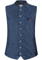 Stockerpoint Trachtenweste Edward Dunkelblau/Hellblau/Blau