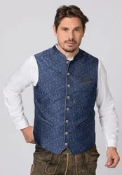 Stockerpoint Trachtenweste Edward Dunkelblau/Hellblau/Blau