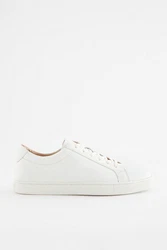 Next Lederturnschuhe Sneaker Weiß/Creme