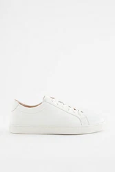 Next Lederturnschuhe Sneaker Weiß/Creme