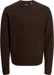 Jack & Jones Rundhalspullover JOROLLIE KNIT CREW NECK Dunkelbraun/Khaki/Braun