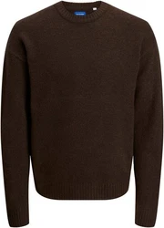Jack & Jones Rundhalspullover JOROLLIE KNIT CREW NECK Dunkelbraun/Khaki/Braun