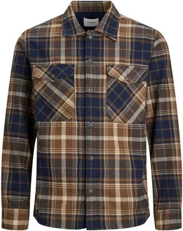 JACK & JONES Hemd JJEddie Overshirt Braun/Beige JACK & JONES Hemd JJEddie Overshirt Braun/Beige