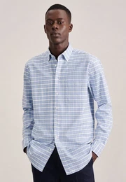 Businesshemd Schwarze Rose Regular Langarm Button-Down-Kragen Karo