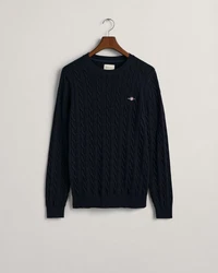 Gant Strickpullover COTTON CABLE C-NECK nachtblau