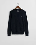Gant Strickpullover COTTON CABLE C-NECK nachtblau