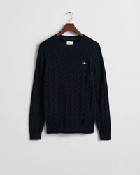 Gant Strickpullover COTTON CABLE C-NECK nachtblau