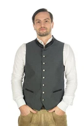 Trachtenweste Krazam Gilet Weste mit Stehkragen und Kragenriegel