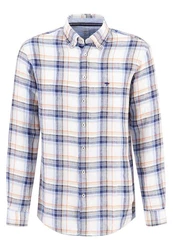 FYNCH-HATTON Leinenhemd Linen Checks B.D. Hellblau/Blau/Rot