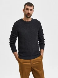 SELECTED HOMME Pullover Vince Dunkelblau/Grau/Dunkelgrau