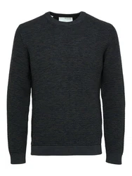SELECTED HOMME Pullover Vince Dunkelblau/Grau/Dunkelgrau