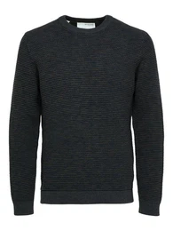 Rundhalspullover SLHVINCE LS KNIT BUBBLE CREW NECK NOOS