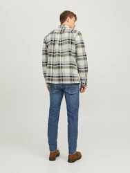 Jack & Jones Karohemd JPRROY CHECK OVERSHIRT L/S SN Beige/Creme/Dunkelgrün/Grau
