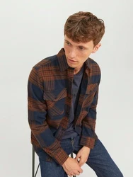 Jack & Jones Karohemd JPRROY CHECK OVERSHIRT L/S SN Orange/Braun/Rot/Beige