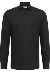 Eterna Businesshemd Slim Fit Langarm Schwarz/Dunkelgrau