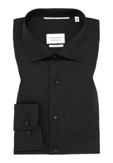 Eterna Businesshemd Slim Fit Langarm Schwarz/Dunkelgrau