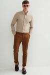 WE Fashion Businesshemd Braun/Beige