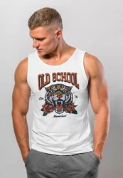 Neverless Tanktop Herren Tank-Top Print Tiger Rosen Retro Vintage Rot/Grau