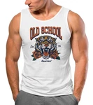 Neverless Tanktop Herren Tank-Top Print Tiger Rosen Retro Vintage Rot/Grau