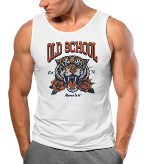 Neverless Tanktop Herren Tank-Top Print Tiger Rosen Retro Vintage