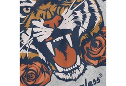 Neverless Tanktop Herren Tank-Top Print Tiger Rosen Retro Vintage Grau/Hellgrau/Rot