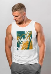 Neverless Tanktop Herren Hawaii Surfing Gelb