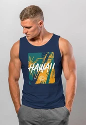 Neverless Tanktop Herren Hawaii Surfing Dunkelblau/Blau
