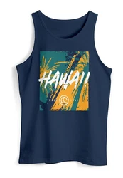 Neverless Tanktop Herren Hawaii Surfing Dunkelblau/Blau