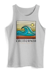 Neverless Tanktop Herren California South Beach Welle Wave Surfing Grau/Dunkelgrau/Hellgrau/Silber