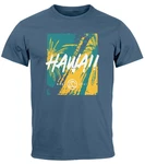 Neverless Print-Shirt Herren T-Shirt Hawaii Surfing Fashion Blau