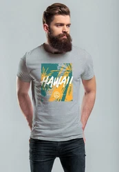 Neverless Print-Shirt Herren T-Shirt Hawaii Surfing Fashion Blau/Gelb/Rot