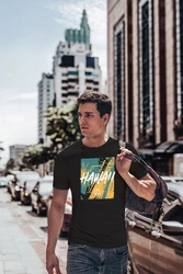 Neverless Print-Shirt Herren T-Shirt Hawaii Surfing Fashion Gelb/Blau