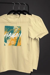 Neverless Print-Shirt Herren T-Shirt Hawaii Surfing Fashion Gelb/Khaki/Blau