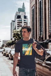 Neverless Print-Shirt Herren T-Shirt Hawaii Surfing Fashion Blau