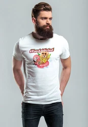 Neverless Print-Shirt Herren T-Shirt Teddy Schriftzug Fun Addicted Fashion mit Print Rosa