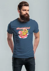 Neverless Print-Shirt Herren T-Shirt Teddy Schriftzug Fun Addicted Fashion mit Print Gelb/Rosa/Blau