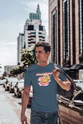 Neverless Print-Shirt Herren T-Shirt Teddy Schriftzug Fun Addicted Fashion mit Print Gelb/Rosa/Blau