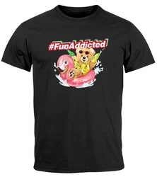 Neverless Print-Shirt Herren T-Shirt Teddy Schriftzug Fun Addicted Fashion mit Print Rosa/Rot/Gelb/Braun