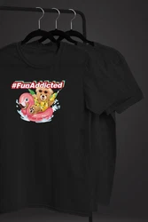 Neverless Print-Shirt Herren T-Shirt Teddy Schriftzug Fun Addicted Fashion mit Print Rosa/Rot/Gelb/Braun
