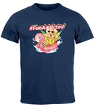 Neverless Print-Shirt Herren T-Shirt Teddy Schriftzug Fun Addicted Fashion mit Print Gelb/Rosa/Braun/Rot