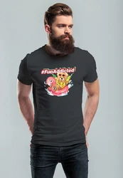 Neverless Print-Shirt Herren T-Shirt Teddy Schriftzug Fun Addicted Fashion mit Print Rosa/Rot/Gelb