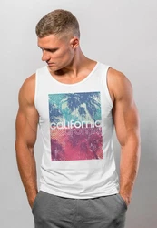 Neverless Herren Tanktop California Rosa/Mischfarben