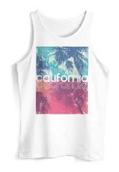 Neverless Herren Tanktop California Rosa/Mischfarben