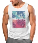 Neverless Herren Tanktop California Rosa/Mischfarben