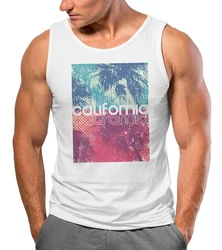 Neverless Herren Tanktop California Rosa/Mischfarben