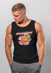 Neverless Tanktop Herren Tank-Top Schriftzug Fun Addicted Fashion Gelb/Rosa/Hautfarben