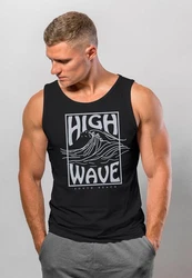 Neverless Tanktop Herren High Wave Welle Logo Surfing Schwarz/Dunkelblau